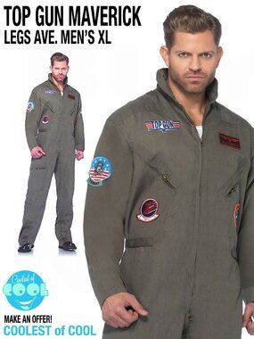 Top Gun Maverick Flight Suit men's XL adult extra large costume Leg Avenue 2020